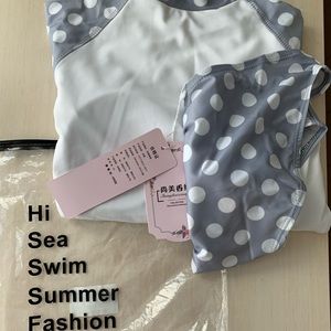 Womens swim rash guard swim suit with bottoms